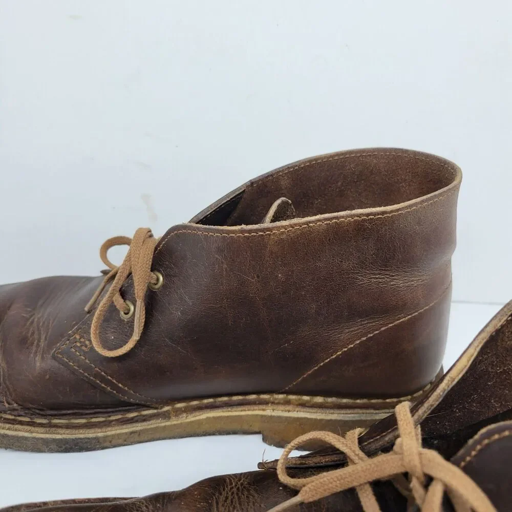 Clarks Original Men's Desert Boot Brown Leather Crepe Sole Chukka Boots Size 10M